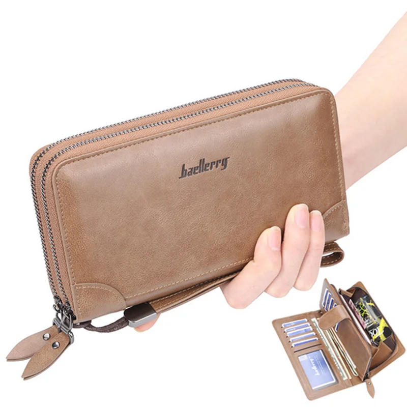 2021 Vintage Men Clutch Wallets Crazy Horse Leather Multi-Card Position Boys Long Wallet Card Holder Double Zipper
2021 Vintage Men Clutch Wallets Crazy Horse Leather Multi-Card Position Boys Long Wallet Card Holder Double Zipper