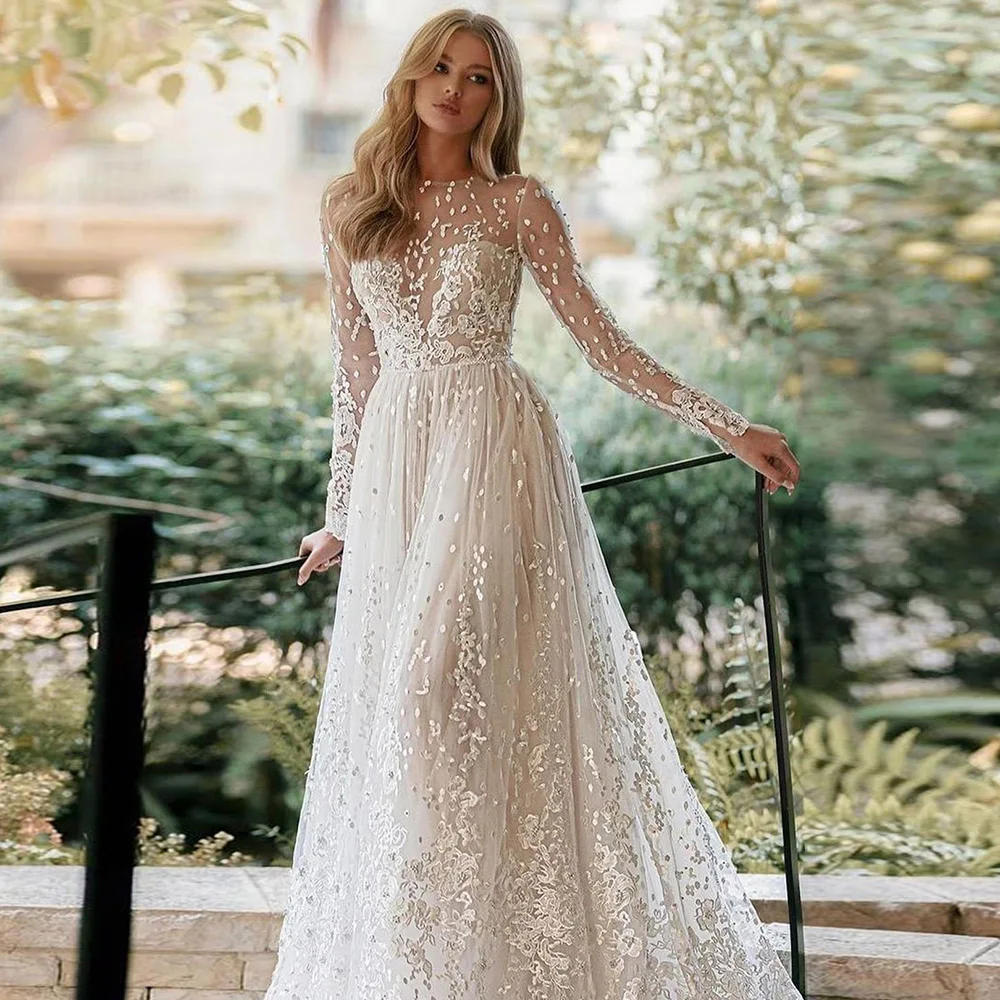 2021 A Line Long Sleeve Appliques Bridal Gowns Summer Lace Backless Custom Made Vestidos De Novia Wedding Dresses
2021 A Line Long Sleeve Appliques Bridal Gowns Summer Lace Backless Custom Made Vestidos De Novia Wedding Dresses