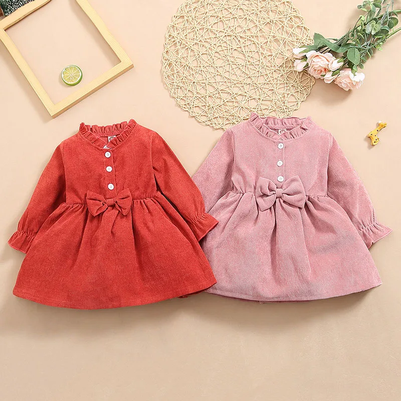 Spring Autumn Winter Dress Baby Girls Corduroy Dress High-Waist Solid Color Long Sleeve Round Collar Princess Cute Sweet Infant
Spring Autumn Winter Dress Baby Girls Corduroy Dress High-Waist Solid Color Long Sleeve Round Collar Princess Cute Sweet Infant