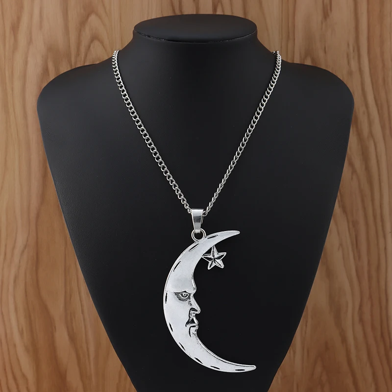 1Pieces Large Statement Abstract Crescent Moon & Star Pendant on Long Curb Chain Necklace Lagenlook 34 inches
1Pieces Large Statement Abstract Crescent Moon & Star Pendant on Long Curb Chain Necklace Lagenlook 34 inches