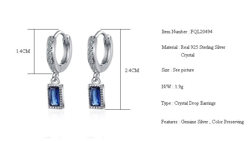 Fanqieliu Blue Square Crystal Drop Earrings Women Real 925 Sterling Silver Earring Wedding Dangle Earrings For Girl FQL20494 
Fanqieliu Blue Square Crystal Drop Earrings Women Real 925 Sterling Silver Earring Wedding Dangle Earrings For Girl FQL20494