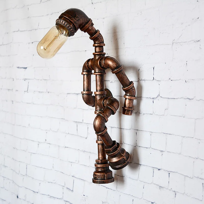 Creative wrought iron water pipe wall lamp corridor cafe bar restaurant retro decorative lights eye light WF5091006
Creative wrought iron water pipe wall lamp corridor cafe bar restaurant retro decorative lights eye light WF5091006