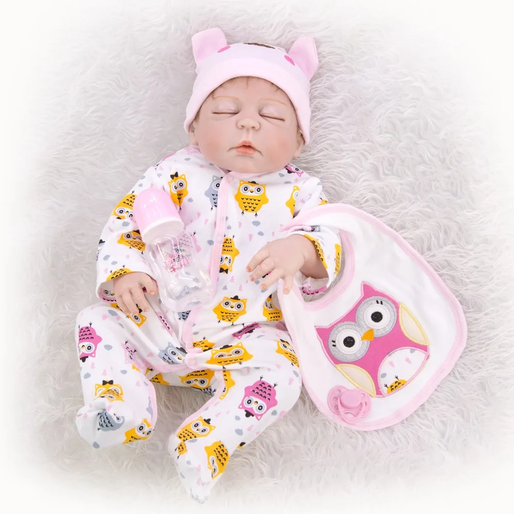 Детский Рождественский подарок 55 см Reborn Baby Doll girl силиконовый виниловый корпус