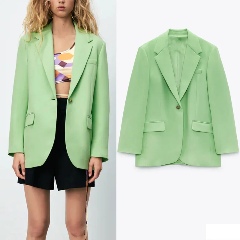 Женский свободный Блейзер Za, повседневный зеленый Блейзер с отложным воротником и длинным рукавом, с карманами, на пуговицах, большие разме...
Женский свободный Блейзер Za, повседневный зеленый Блейзер с отложным воротником и длинным рукавом, с карманами, на пуговицах, большие разме...