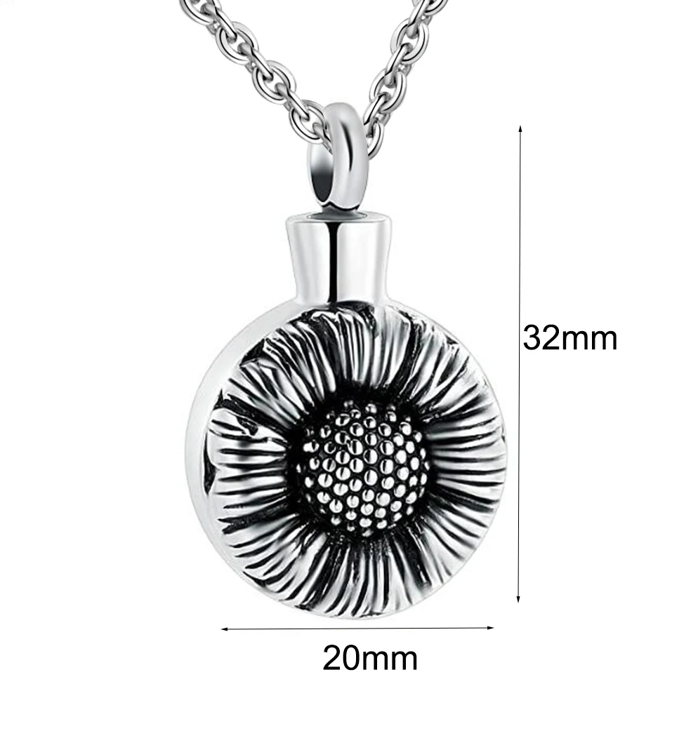Dropship Vintage Sunflower Urn Pendant Necklaces Stainless Steel Cremation Jewelry Keepsake Necklaces for Women 
Dropship Vintage Sunflower Urn Pendant Necklaces Stainless Steel Cremation Jewelry Keepsake Necklaces for Women