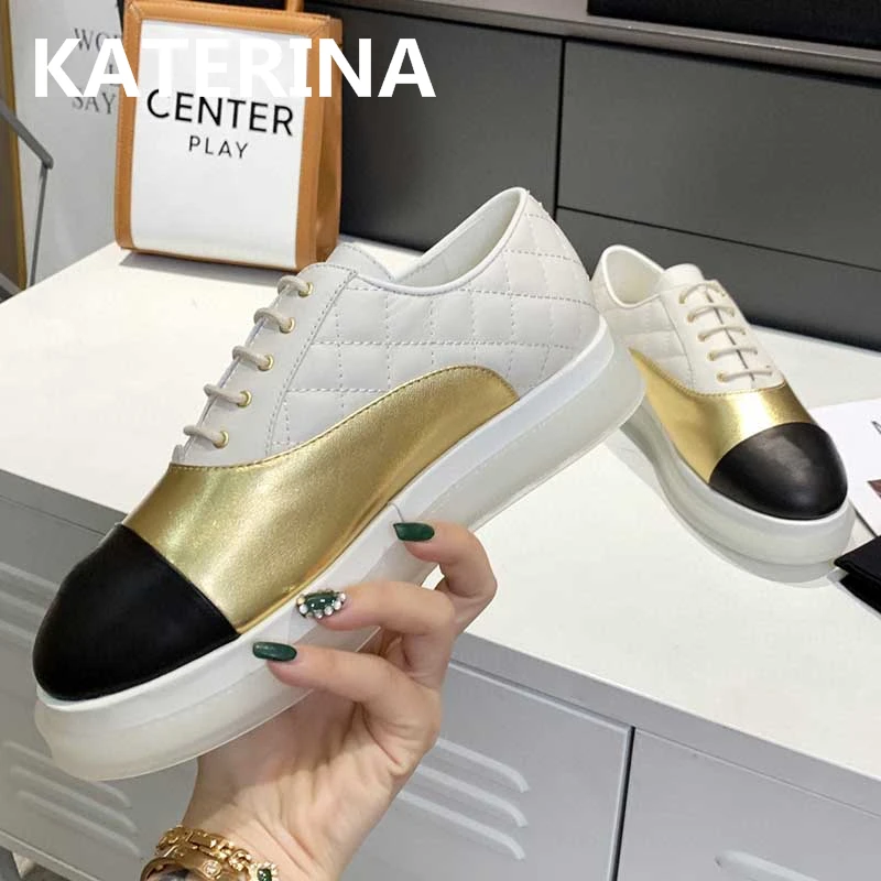 Spring Autumn Women's Flats Brand Genuine Leather Lace-Up Loafers Women Platform Toe Mixed Color Lazy Casual Shoes
Spring Autumn Women's Flats Brand Genuine Leather Lace-Up Loafers Women Platform Toe Mixed Color Lazy Casual Shoes