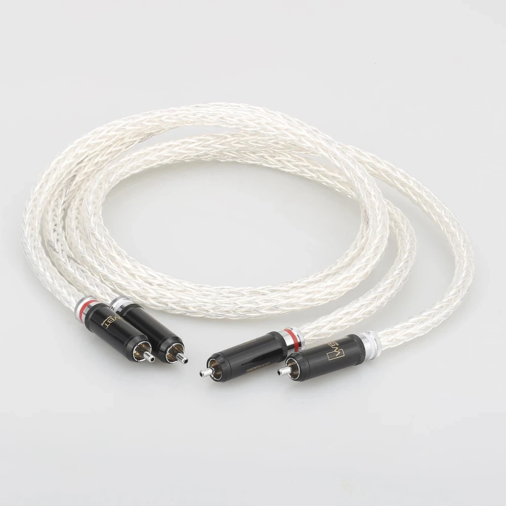 

Hi-End 8AG Silver Plated OCC 16 Strands Audio Cable With WBT RCA Plug Cables HIFI 2RCA TO 2RCA XLR Balanced Cord