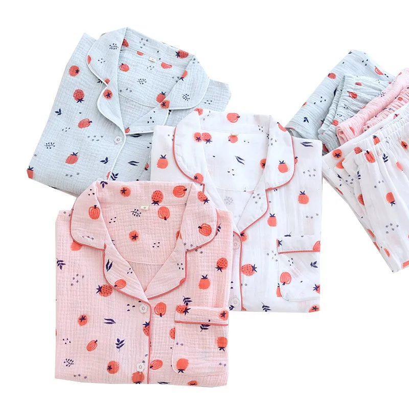 Spring Summer New Women Cotton Cartoon Sweet Strawberry Printed Pajamas Set Loose Thin Soft Casual Comfort Full-Sleeve Sleepwear
Spring Summer New Women Cotton Cartoon Sweet Strawberry Printed Pajamas Set Loose Thin Soft Casual Comfort Full-Sleeve Sleepwear
