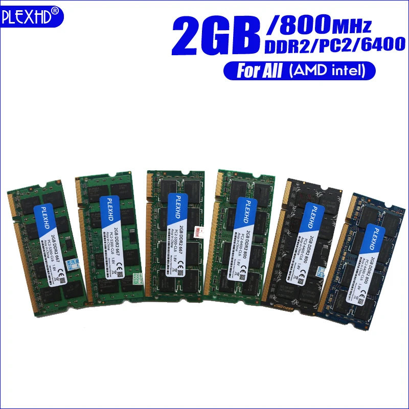 PLEXHD 2G 2 ГБ 4 8 DDR2 DDR3 PC3 pc2 6400 800 МГц память ноутбука ddr2 667 200pin ноутбук RAM hynix sec