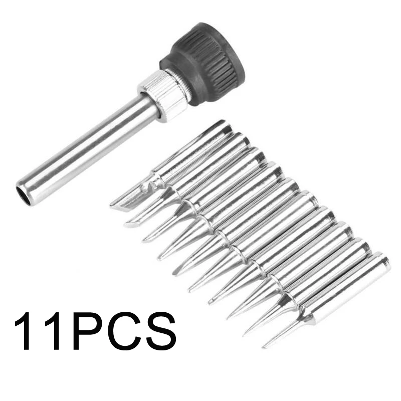 11pcs Soldering Iron Tips Welding Head Kit Sets Solder Tips 900M-T Series Replacement Parts For 936 Soldering Station
11pcs Soldering Iron Tips Welding Head Kit Sets Solder Tips 900M-T Series Replacement Parts For 936 Soldering Station