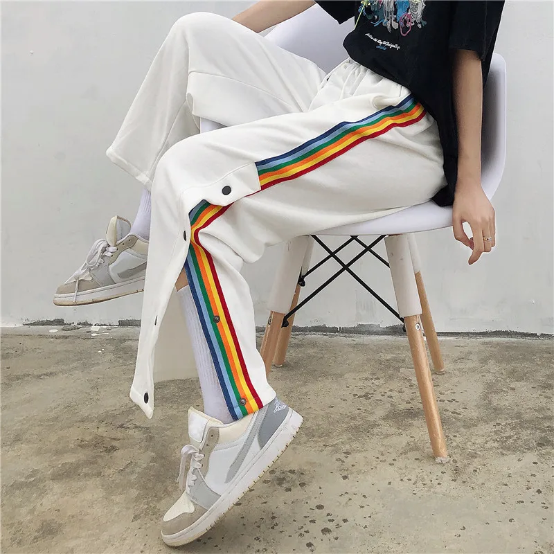 Rainbow Breasted Striped Men'S And Women'S Casual Pants Ins Fashion Casual Jogging Pants Loose Straight Wide-Leg Pants Summer
Rainbow Breasted Striped Men'S And Women'S Casual Pants Ins Fashion Casual Jogging Pants Loose Straight Wide-Leg Pants Summer
