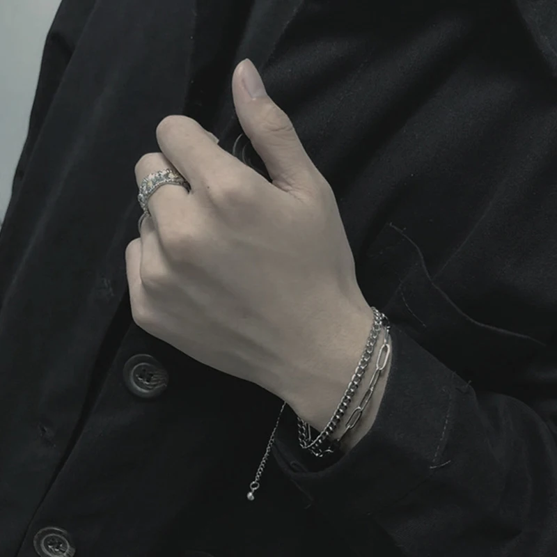 Fashionable Hip Hop Bracelet For Male Female Creative Bracelet Jewelry Individual Double Chain Hip-hop Bangles Punk Chain
Fashionable Hip Hop Bracelet For Male Female Creative Bracelet Jewelry Individual Double Chain Hip-hop Bangles Punk Chain