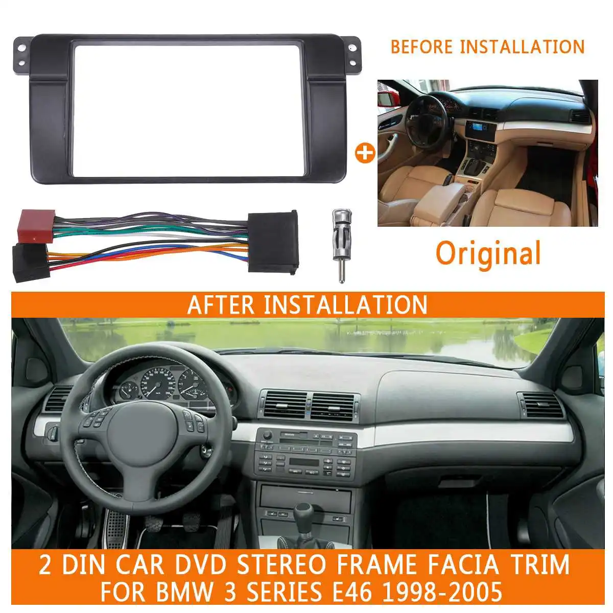 Автомобильный радиоприемник 2 Din, DVD, стерео панель Fascia, крепление для приборной панели, комплект отделки рамы, проводка ISO + антенный адаптер ...
Автомобильный радиоприемник 2 Din, DVD, стерео панель Fascia, крепление для приборной панели, комплект отделки рамы, проводка ISO + антенный адаптер ...