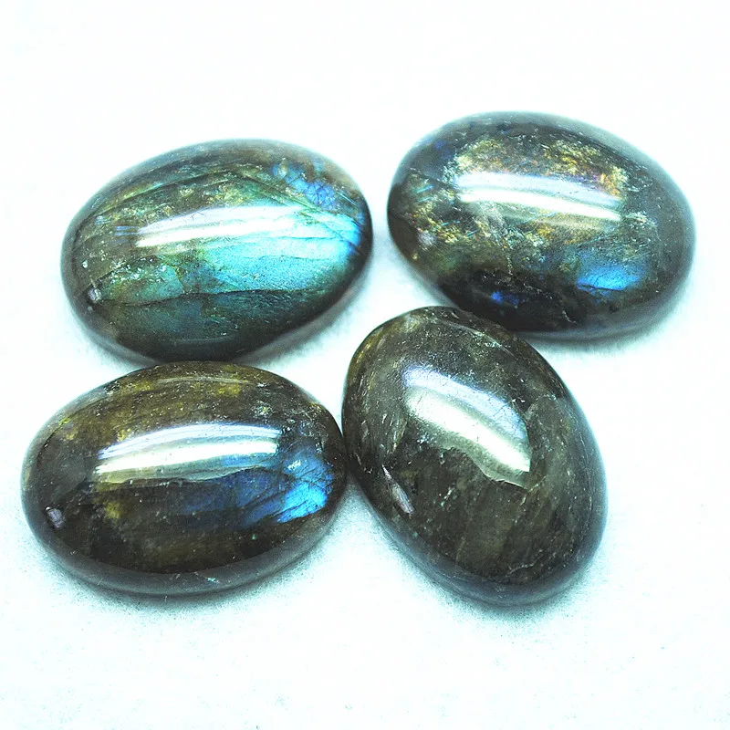 

4PCS Nature Labradorite Stone Cabochons Good Quality AAA OVAL Shape 10x14MM 12X16MM 13X18MM 18X25MM Beads Cabs No Hole Top Sells