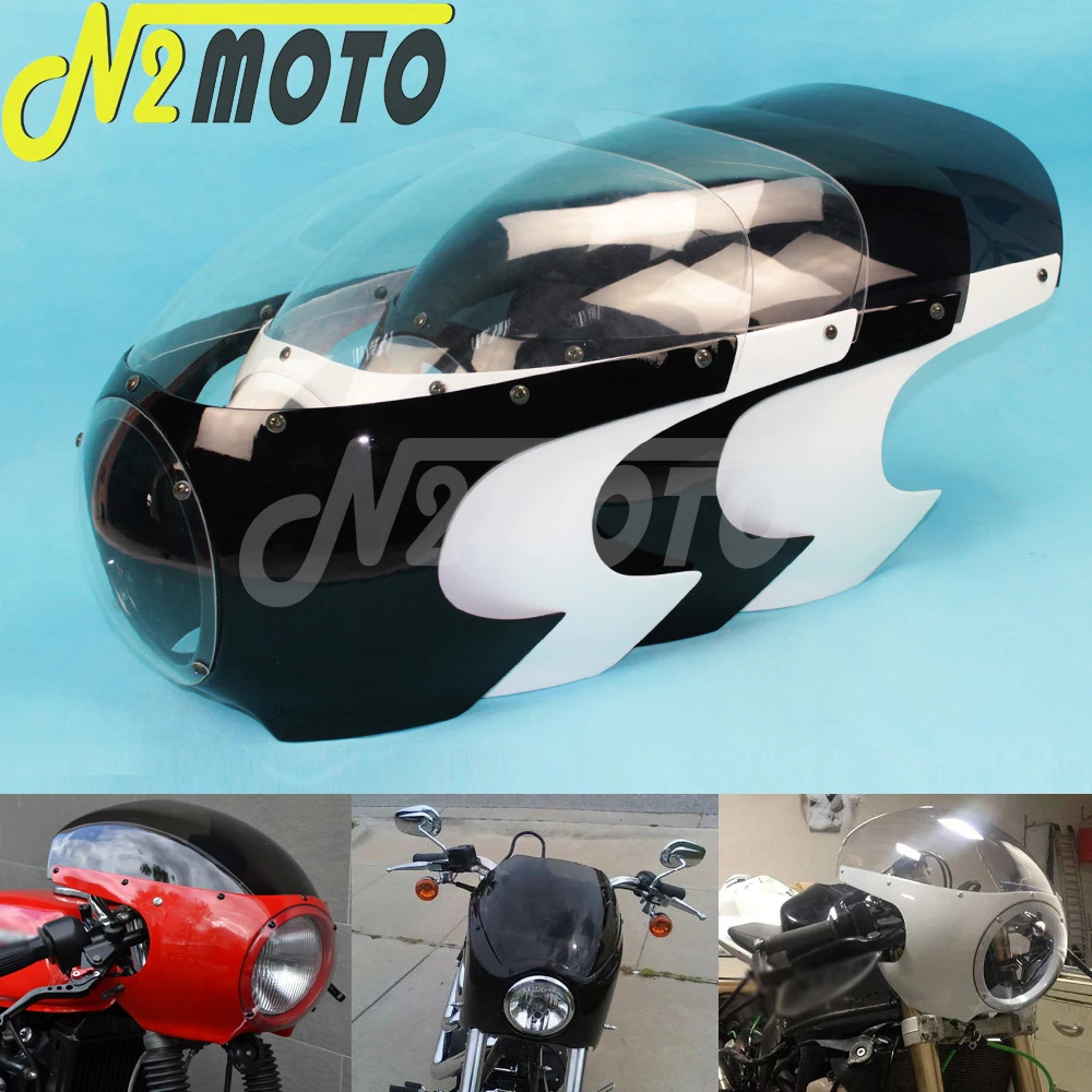 5-3/4" Front Light Mask Cover Motorcycle Cafe Racer Headlight Fairing for Harley Dyna Softail Chopper Bobber Sportster XL 1200
5-3/4" Front Light Mask Cover Motorcycle Cafe Racer Headlight Fairing for Harley Dyna Softail Chopper Bobber Sportster XL 1200