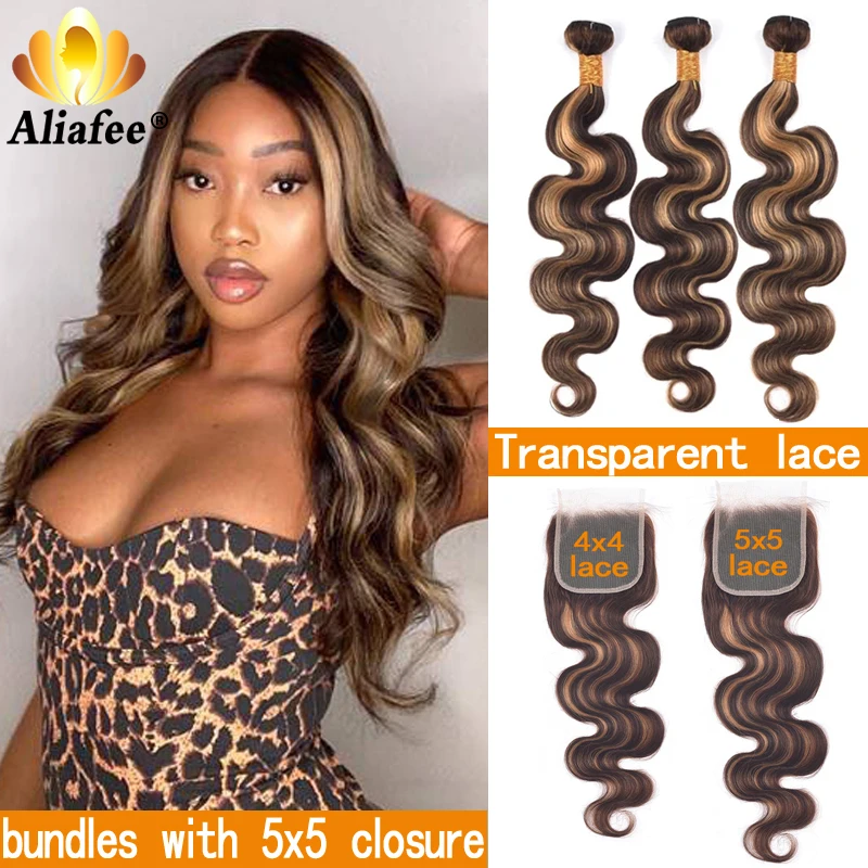 Aliafee 5x5 Highlight Colored Ombre Hair Bundles With Closure P4/30 Remy Hair Body Wave Human Hair Bundles With 4x4 Closure
Aliafee 5x5 Highlight Colored Ombre Hair Bundles With Closure P4/30 Remy Hair Body Wave Human Hair Bundles With 4x4 Closure