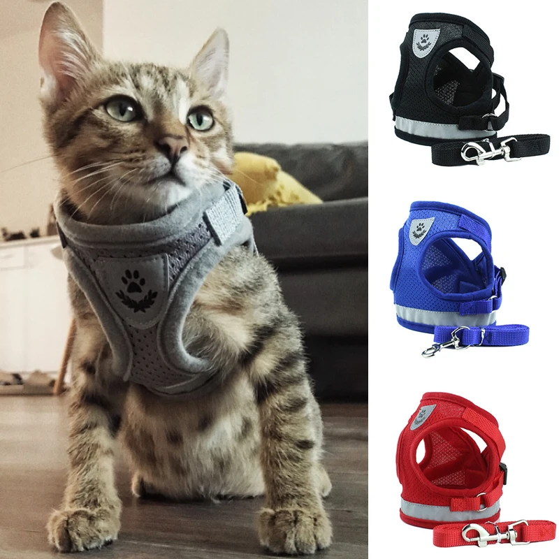 Mesh Breathable Cat Harness Leash Set Reflective Kitten Dog Vest Harnesses Pet Collar for Cats Nylon Cat Leashes Pets Supplies
Mesh Breathable Cat Harness Leash Set Reflective Kitten Dog Vest Harnesses Pet Collar for Cats Nylon Cat Leashes Pets Supplies