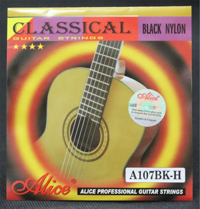 

1 SET Alice A107BK-H Black Nylon H85 Coated Bronze Alloy Wound Classical Guitar Strings 1st-6th Strings