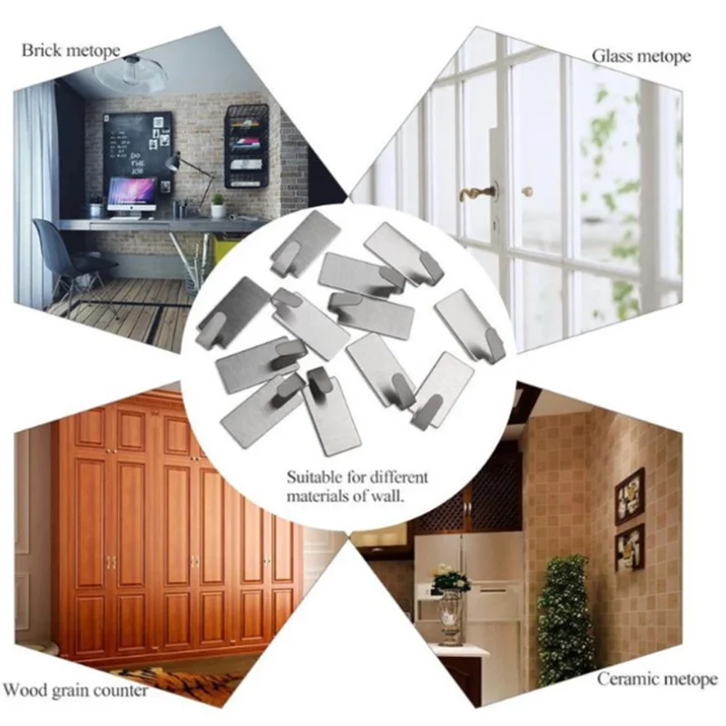 6Pcs Adhesive Kitchen Wall Door Stainless Steel Stick Holder Stainless Steel Hook Hanger
6Pcs Adhesive Kitchen Wall Door Stainless Steel Stick Holder Stainless Steel Hook Hanger