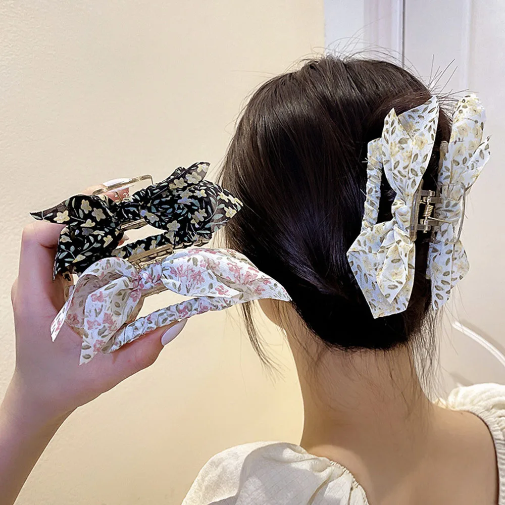 New Korean Elegant Floral Bow Hair Claws For Women Girls Hair Clip Large Grab Clips Shark Clip Crystal Hair Accessories
New Korean Elegant Floral Bow Hair Claws For Women Girls Hair Clip Large Grab Clips Shark Clip Crystal Hair Accessories
