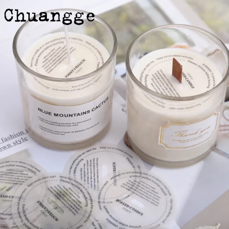 

5/10pcs DIY Manual Fragrance Candle Stickers Label Cup Sticker Translucent Candle Round Sulfuric Acid Paper Dust Proof Sticker