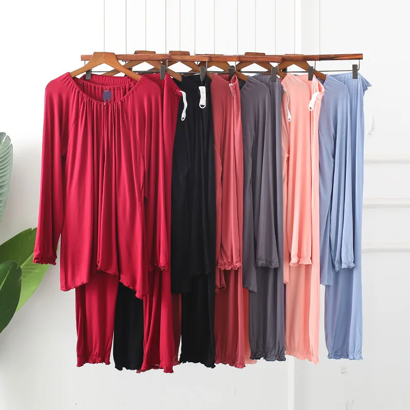 New confinement clothing pregnant comfortable modal cotton spring and autumn solid color round neck pregnant home service suit
New confinement clothing pregnant comfortable modal cotton spring and autumn solid color round neck pregnant home service suit