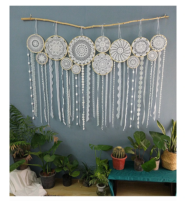 DIY tapestry wall hanging Lace Dream Catcher Wedding Background Decoration mexican party decorations boho wall hanging
DIY tapestry wall hanging Lace Dream Catcher Wedding Background Decoration mexican party decorations boho wall hanging