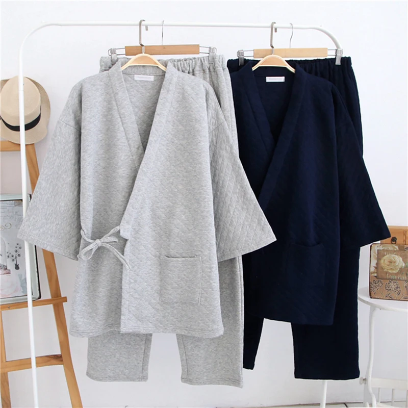 Traditional Oriental Japanese Style Pyjamas Sleepwear V-Neck Cotton Winter Thick Pajamas Set For Men Keep Warm Nightwear Пижама
Traditional Oriental Japanese Style Pyjamas Sleepwear V-Neck Cotton Winter Thick Pajamas Set For Men Keep Warm Nightwear Пижама