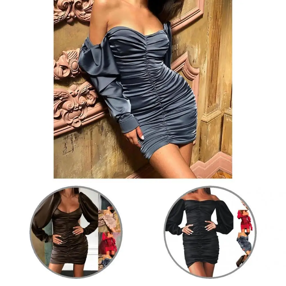 Mini Dress Slash Neck Elastic Above Knee Off Shoulder Shirring Women Dress Bodycon Dress for Vacation
Mini Dress Slash Neck Elastic Above Knee Off Shoulder Shirring Women Dress Bodycon Dress for Vacation