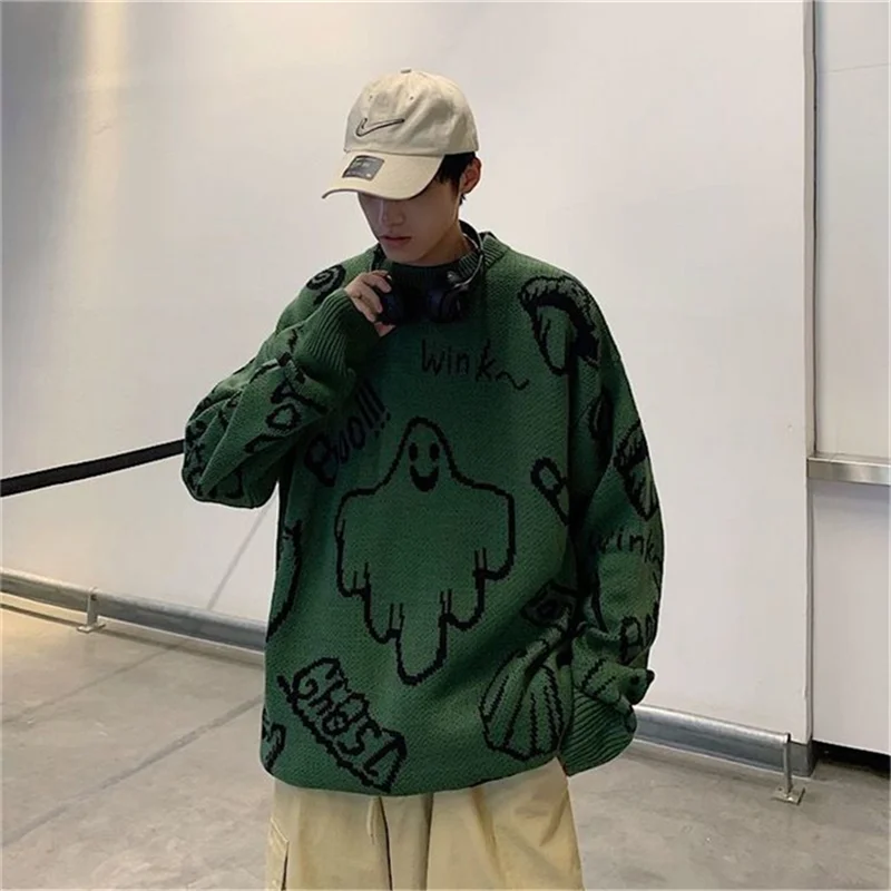 19SS men's hip-hop sweater cartoon casual loose knit pullover autumn and winter knitted men's sweater couple unisex design 
19SS men's hip-hop sweater cartoon casual loose knit pullover autumn and winter knitted men's sweater couple unisex design