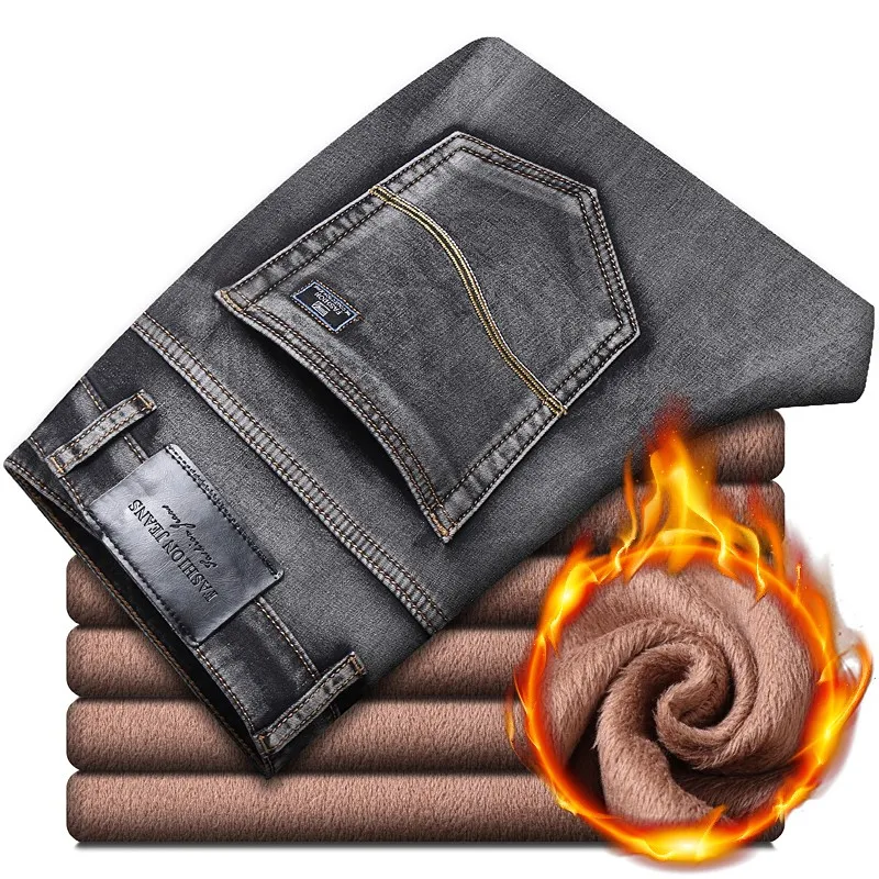 2021 New Jeans Brand Autumn Winter Jeans Warm Flocking Warm Soft Men Activities Warm Fleece Men Jeans Black Blue Grey Colors 
2021 New Jeans Brand Autumn Winter Jeans Warm Flocking Warm Soft Men Activities Warm Fleece Men Jeans Black Blue Grey Colors