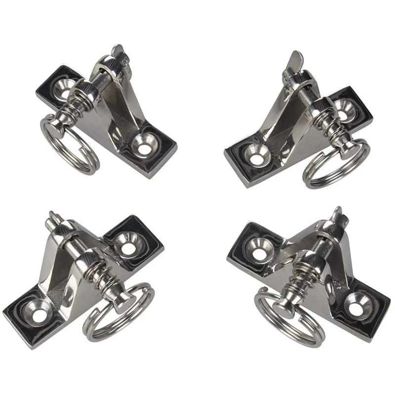 4 Pack Top 90 degree Deck Hinge with Pin and Ring, 316 Stainless Steel, with Installation Screws
4 Pack Top 90 degree Deck Hinge with Pin and Ring, 316 Stainless Steel, with Installation Screws