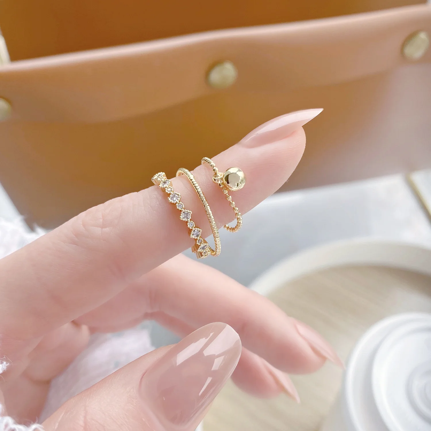 14K Real Gold Simple Temperament with Round Ball Micro-inlaid Zircon Chain Open Design Ring for Women Daily Jewelry
14K Real Gold Simple Temperament with Round Ball Micro-inlaid Zircon Chain Open Design Ring for Women Daily Jewelry