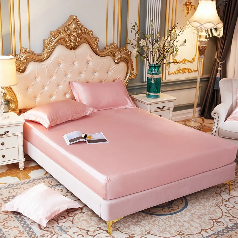 Bedsheet Satin Silk Fitted Sheet High-End Solid Color Mattress Cover Elastic Band Bed Sheet bed sheets queen
Bedsheet Satin Silk Fitted Sheet High-End Solid Color Mattress Cover Elastic Band Bed Sheet bed sheets queen