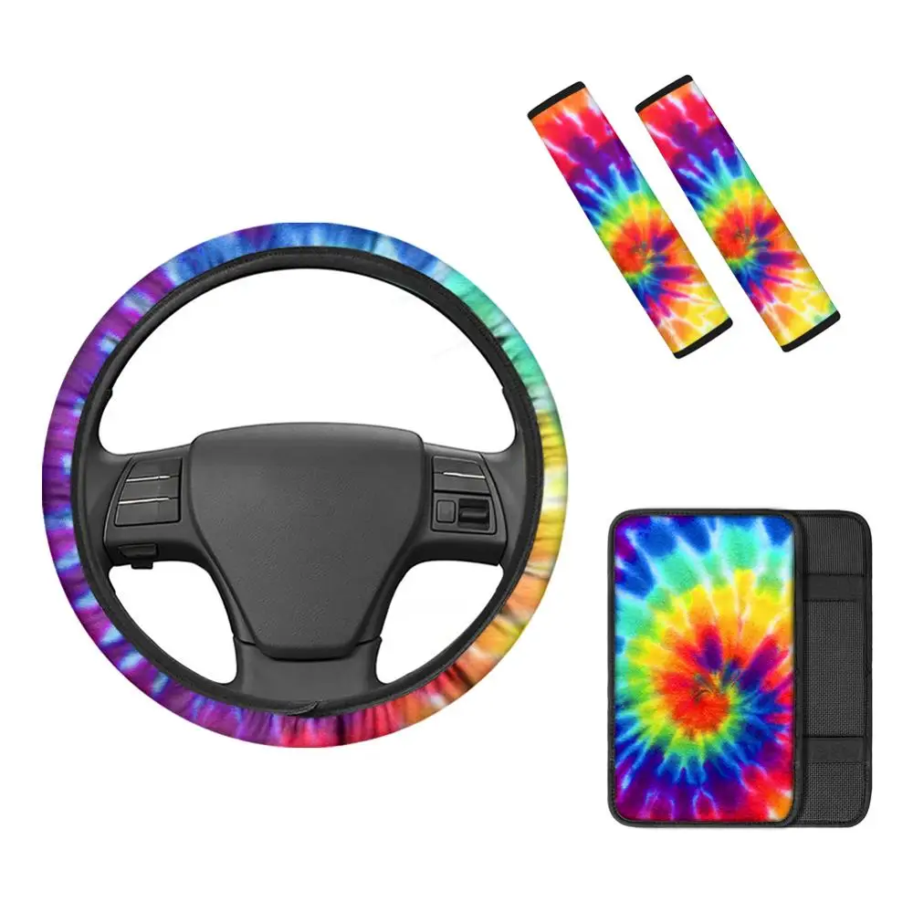 INSTANTARTS Personalized Steering Wheel Cover for Women Colorful Tie Dye Car Center Console Pads High Stretch Car Interior Decor
INSTANTARTS Personalized Steering Wheel Cover for Women Colorful Tie Dye Car Center Console Pads High Stretch Car Interior Decor