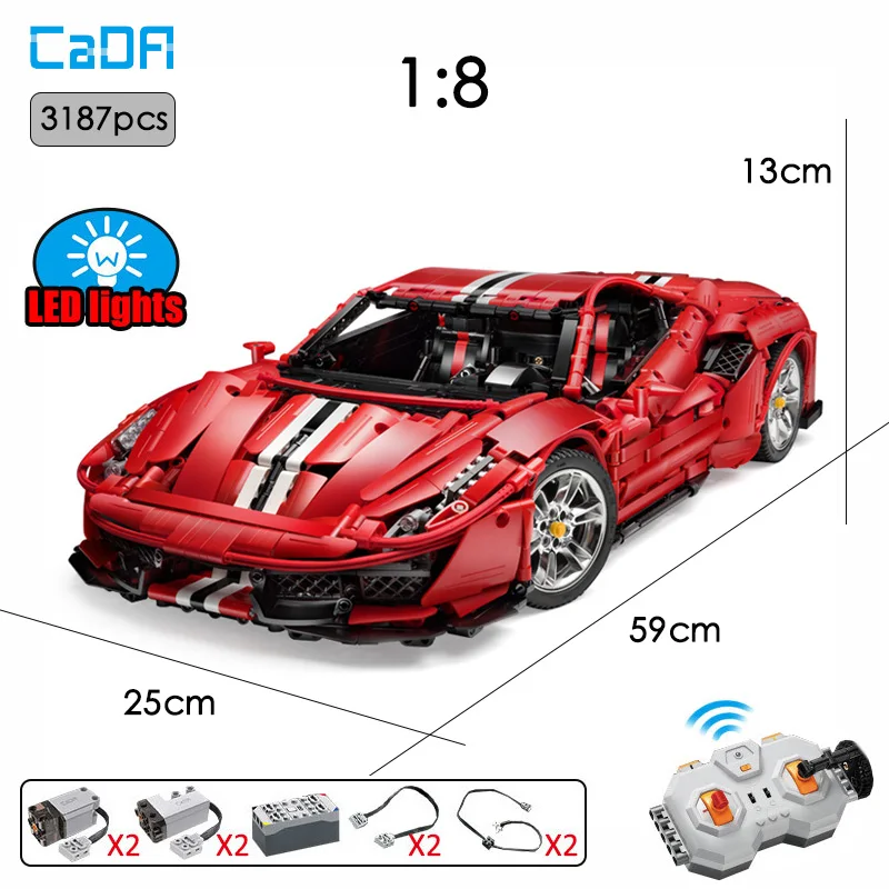 IN STOCK MOC Technical City RC 488 Italian Sports Car Building Blocks Brick Assembly Model 3187pcs Kids Toys Gift Set
IN STOCK MOC Technical City RC 488 Italian Sports Car Building Blocks Brick Assembly Model 3187pcs Kids Toys Gift Set