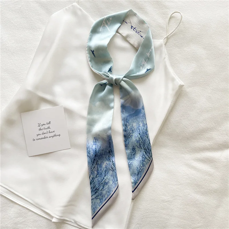 Summer Print Silk Long Hairband Ribbon for Women Bandanas Neck Tie Headbands Hair Scarf Popular Foulard Cheveux Hair Accessories
Summer Print Silk Long Hairband Ribbon for Women Bandanas Neck Tie Headbands Hair Scarf Popular Foulard Cheveux Hair Accessories