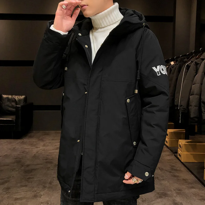 Simple Men's Parka Length Medium Hooded Thicken Warm Wind Proof Outdoor Casual Fashion Winter Male Cotton Coat
Simple Men's Parka Length Medium Hooded Thicken Warm Wind Proof Outdoor Casual Fashion Winter Male Cotton Coat