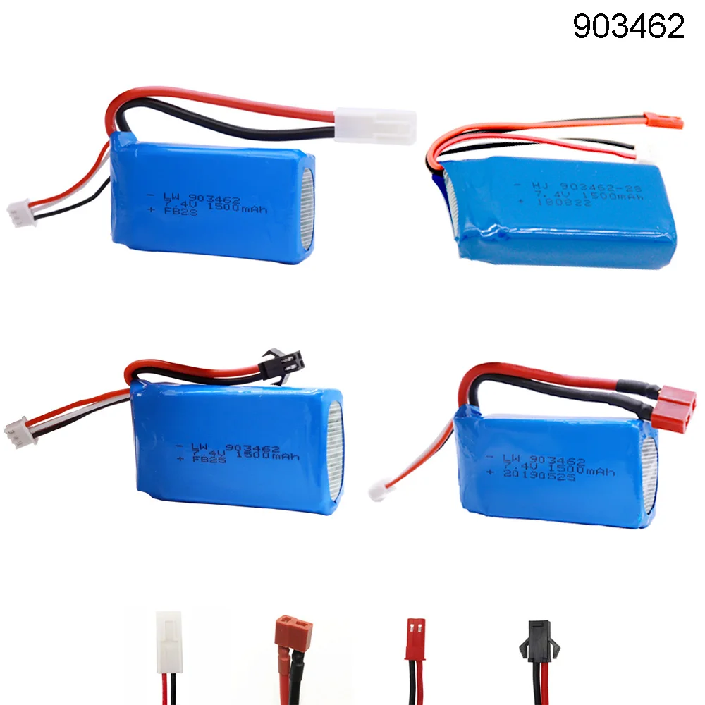 

3PCS 7.4V 1500mAh Lipo battery 903462 For FT009 RC Boat speedboat 12428 battery Lipo 7.4 V 1500 mah 2S JST SM KET T PLUG