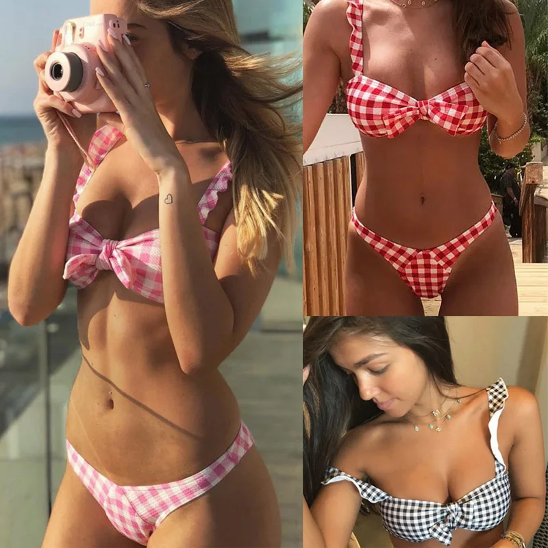 Hot Ruffles Bikinis Lattice Swimwear Women Chest Knot Swimsuit Sexy Push Up Bikini Set Maillot De Bain Feme Bathing Suit Biquini
Hot Ruffles Bikinis Lattice Swimwear Women Chest Knot Swimsuit Sexy Push Up Bikini Set Maillot De Bain Feme Bathing Suit Biquini