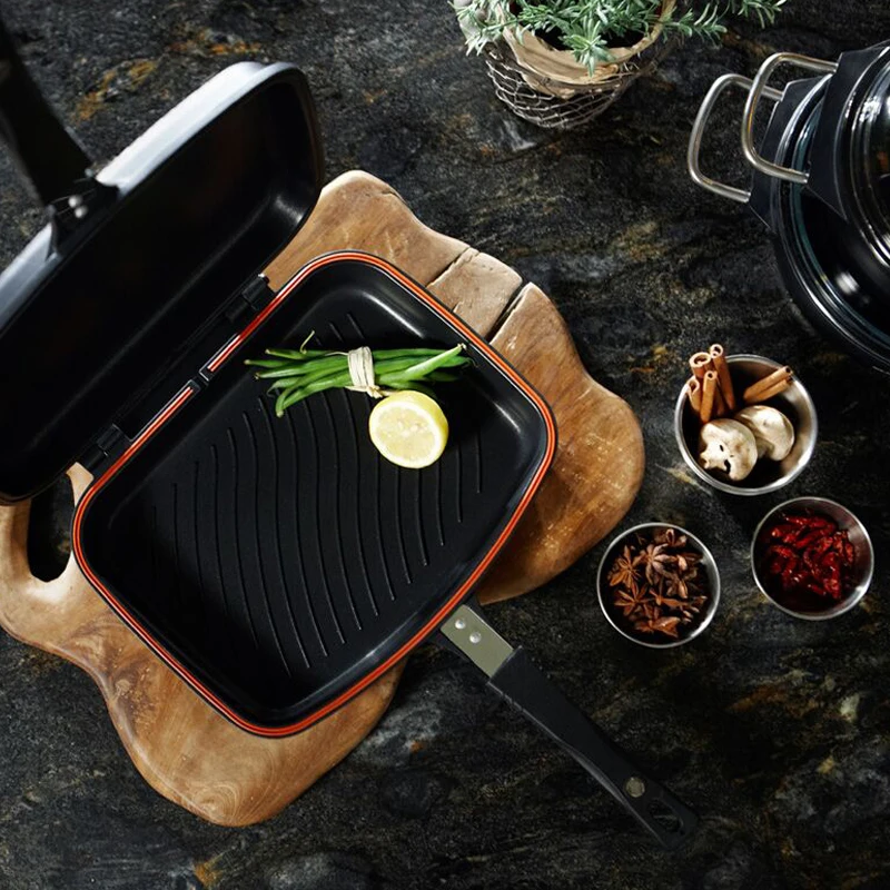 Frying Pan Non-Stick Double-Sided Barbecue Cooking Tool Stable Durable And Reliable Cookware Suitable For Home Outdoor LXY9
Frying Pan Non-Stick Double-Sided Barbecue Cooking Tool Stable Durable And Reliable Cookware Suitable For Home Outdoor LXY9