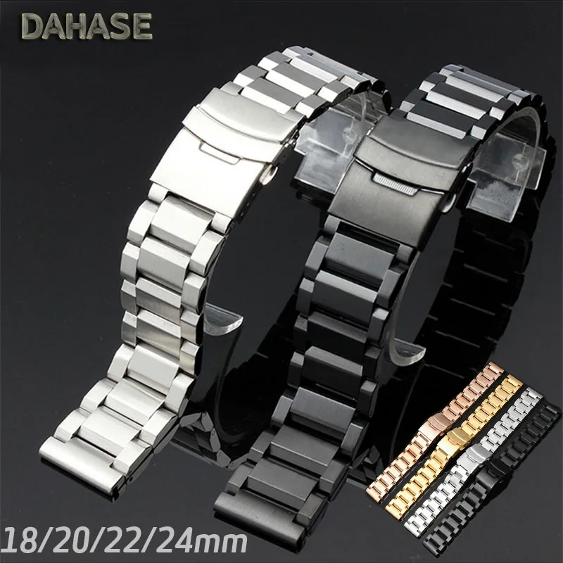 Watch Band 18mm 20mm 22mm 24mm Bracelet Double Insurance Metal Buckle Replacement Watch Strap Sliver Stainless Steel Wristband
Watch Band 18mm 20mm 22mm 24mm Bracelet Double Insurance Metal Buckle Replacement Watch Strap Sliver Stainless Steel Wristband