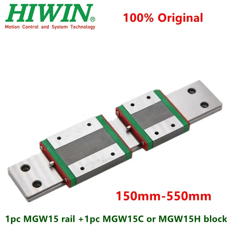 1 шт. Hiwin линейные направляющие MGW15 150 200 250 300 330 350 400 450 500 550 мм MGWR12C рельсы + шт MGW15C или