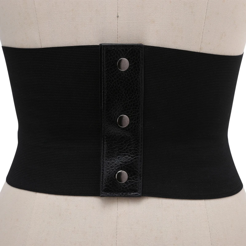 Retro Lady Waist Shape Corset Wide Elastic Faux Leather Belt Stretch Waistband
Retro Lady Waist Shape Corset Wide Elastic Faux Leather Belt Stretch Waistband