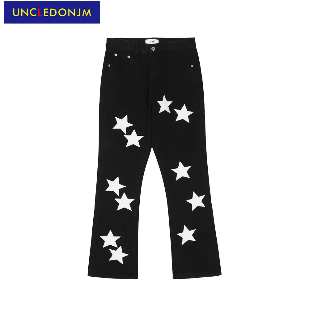 UNCLEDONJM Star embroidery denim jeans men street hip hop baggy straight trousers fashion flared pants men black jeans K801
UNCLEDONJM Star embroidery denim jeans men street hip hop baggy straight trousers fashion flared pants men black jeans K801