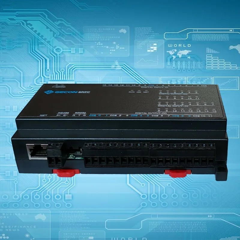 

Modbus TCP 8 channels AI analog quantity acquisition 8 channels DI switch input 12 channels DO relay output