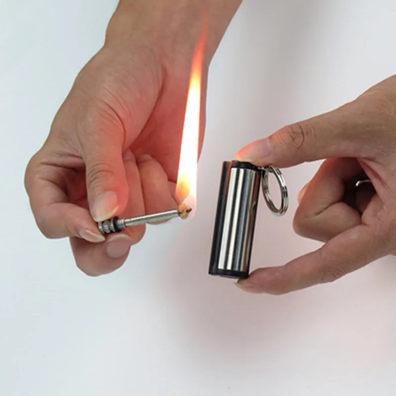 

Creative 10,000 Times Waterproof Lighted Match Kerosene Lighter Keychain Multifunctional Outdoor Million Matches Fire Starter