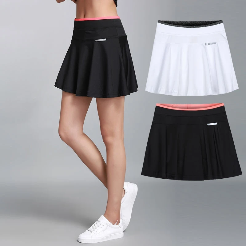Корейская плиссированная теннисная мини юбка для девушек с шортами