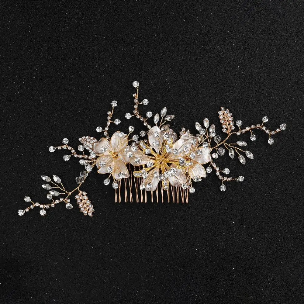 

Crystal Pearl Hair Comb Bridal Rhinestone Tiara Brides Hairband Hair Jewelry Princess Crown Fashion Wedding Hair Accessories