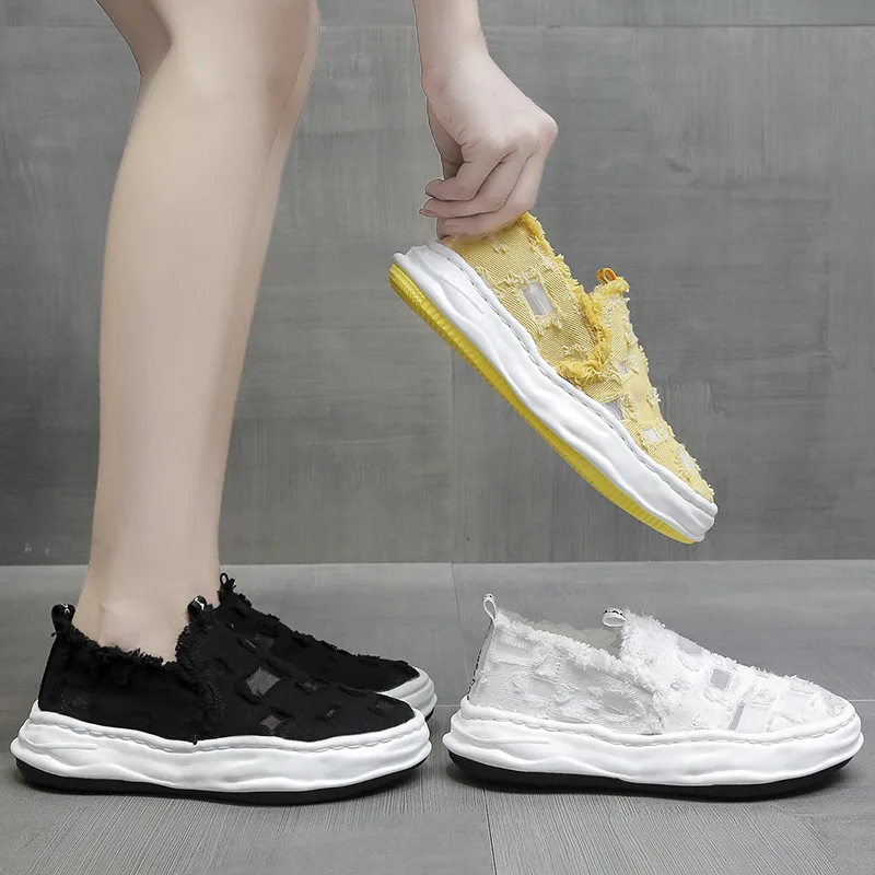 Женские винтажные туфли с вырезами, дышащие повседневные туфли из денима без застежки, на массивной платформе, на плоской подошве, в стиле р...
Женские винтажные туфли с вырезами, дышащие повседневные туфли из денима без застежки, на массивной платформе, на плоской подошве, в стиле р...